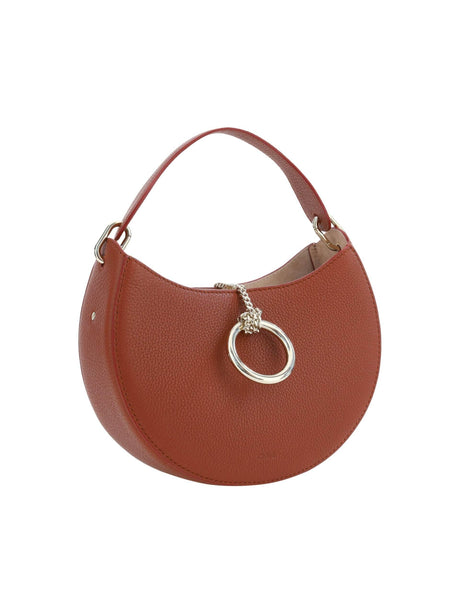Chloé Sepia Brown Small Arlène Leather Shoulder Bag - Hilstor