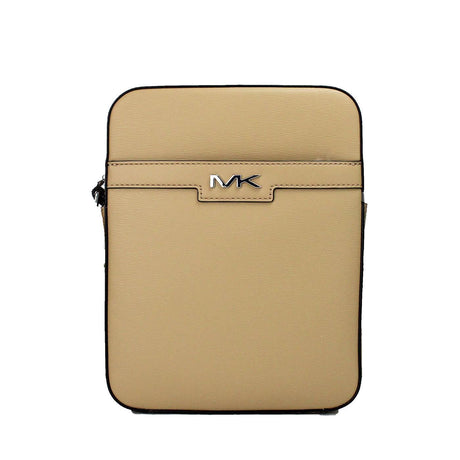 Michael Kors Cooper Medium Camel Crossgrain Leather Flight Crossbody Bag - Hilstor