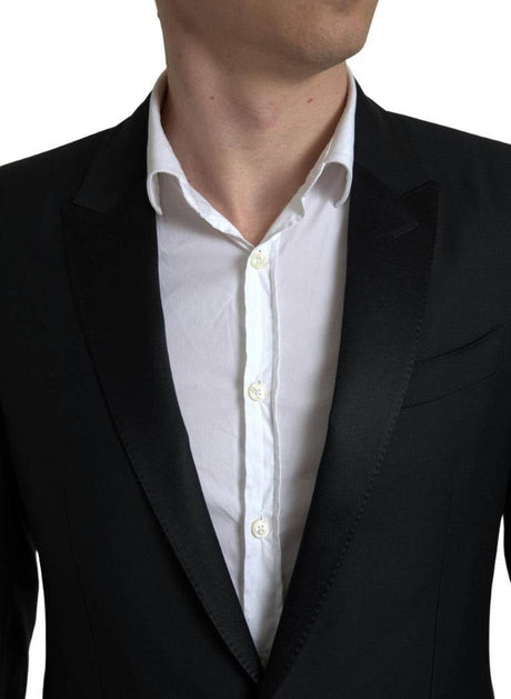 Dolce & Gabbana Black Wool Single Breasted MARTINI Blazer - Hilstor