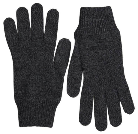 Dolce & Gabbana Gray Virgin Wool Knit Hands Mitten Men Gloves - Hilstor