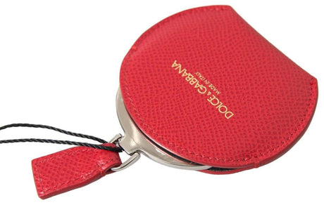 Dolce & Gabbana Red Calfskin Leather Hand Mirror Holder - Hilstor