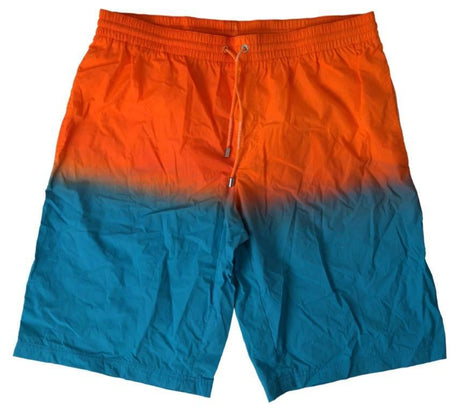 Dolce & Gabbana Orange Blue Gradient Beachwear Swimwear Shorts - Hilstor