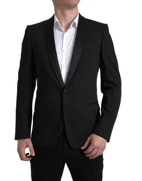 Dolce & Gabbana Black Wool Single Breasted MARTINI Blazer - Hilstor