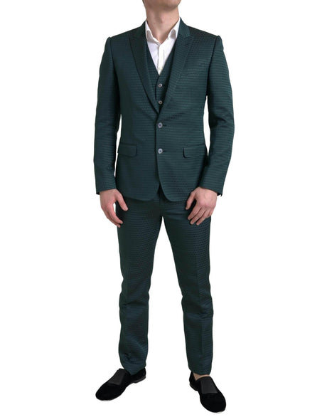 Dolce & Gabbana Green 3 Piece Single Breasted MARTINI Suit - Hilstor