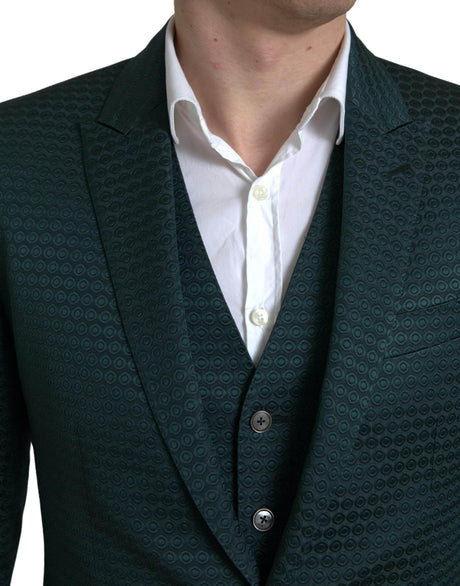 Dolce & Gabbana Green 3 Piece Single Breasted MARTINI Suit - Hilstor