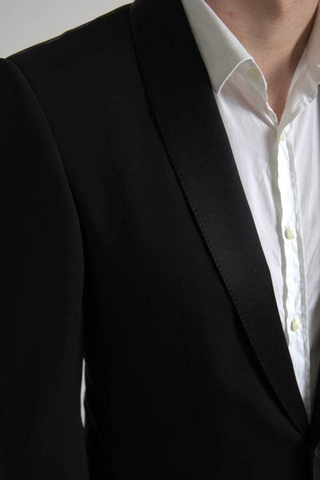 Dolce & Gabbana Black Wool Single Breasted MARTINI Blazer - Hilstor