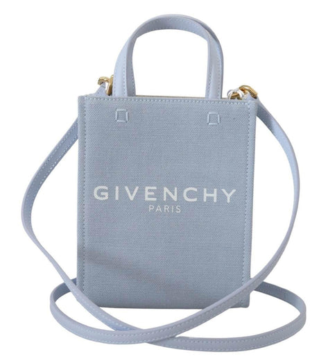 Givenchy Blue Coated Canvas Vertical Cloud Mini Shoulder Bag - Hilstor