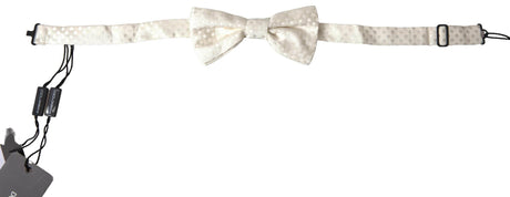 Dolce & Gabbana Ivory Fantasy Pattern Adjustable Neck Papillon Bow Tie - Hilstor