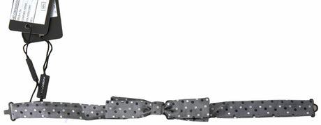 Dolce & Gabbana Gray Polka Dot Silk Adjustable Men Neck Papillon Bow Tie - Hilstor