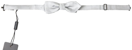 Dolce & Gabbana Gray Silk Adjustable Men Neck Papillon Bow Tie - Hilstor