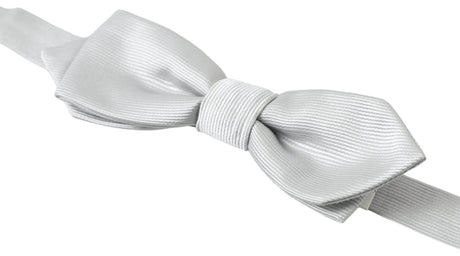 Dolce & Gabbana Gray Silk Adjustable Men Neck Papillon Bow Tie - Hilstor