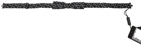 Dolce & Gabbana Black Polka Dot Silk Adjustable Men Neck Papillon Bow Tie - Hilstor