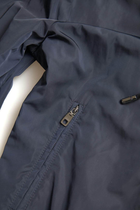 Dolce & Gabbana Blue Hooded Logo Polyester Full Zip Sweater - Hilstor