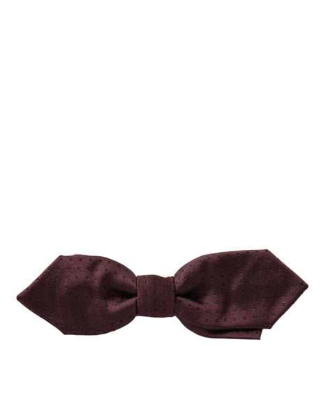 Dolce & Gabbana Red Bordeaux Silk Slim Adjustable Neck Papillon Bow Tie - Hilstor