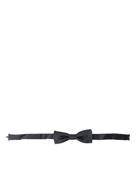 Dolce & Gabbana Dark Gray Silk Adjustable Neck Men Papillon Bow Tie - Hilstor