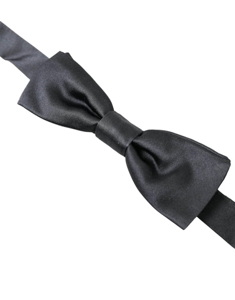 Dolce & Gabbana Dark Gray Silk Adjustable Neck Men Papillon Bow Tie - Hilstor