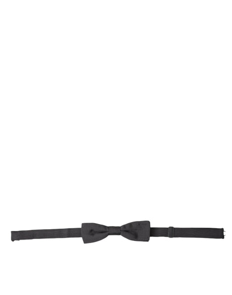 Dolce & Gabbana Dark Gray Silk Adjustable Neck Men Papillon Bow Tie - Hilstor