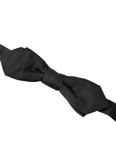 Dolce & Gabbana Black Silk Adjustable Neck Men Papillon Bow Tie - Hilstor
