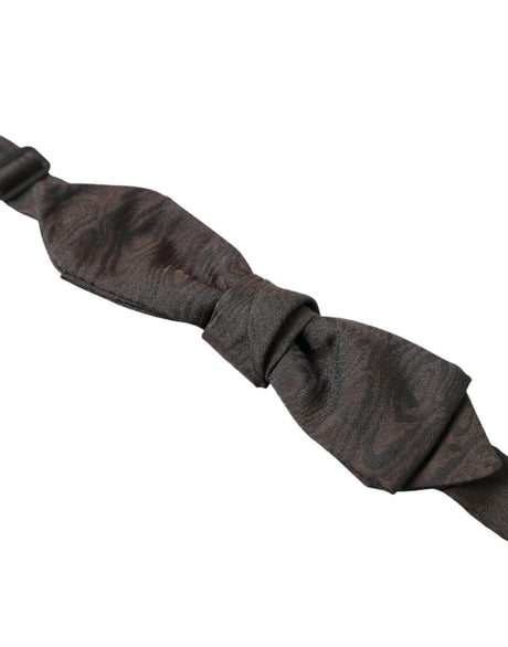 Dolce & Gabbana Brown Polyester Silk Adjustable Neck Men Papillon Bow Tie - Hilstor