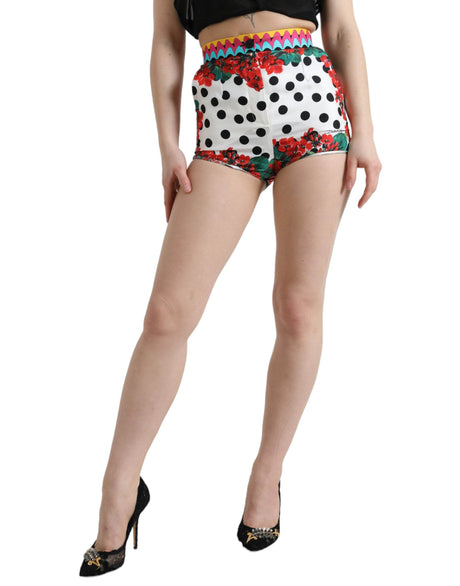Dolce & Gabbana Multicolor Floral Polka Dot Hot Pants Shorts - Hilstor