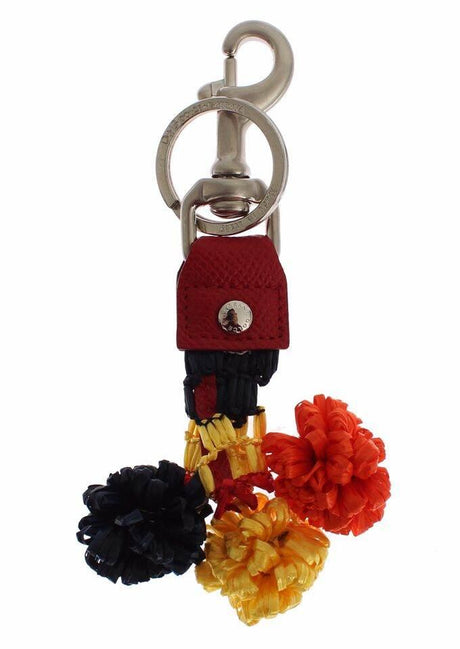 Dolce & Gabbana Multicolor Raffia Leather Clasp Finder Chain Keyring - Hilstor