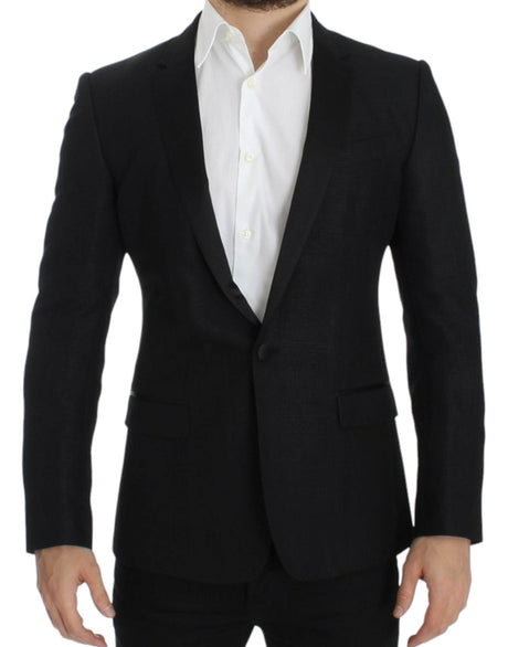 Dolce & Gabbana Black wool MARTINI slim blazer - Hilstor
