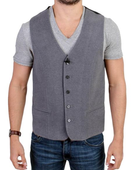 Costume National Gray cotton blend casual vest - Hilstor