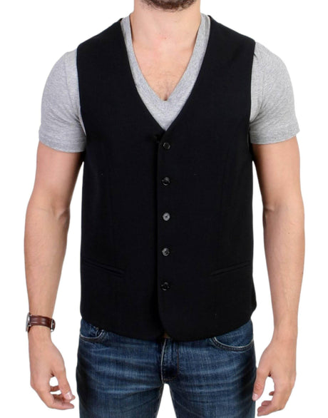 Costume National Black wool blend casual vest - Hilstor