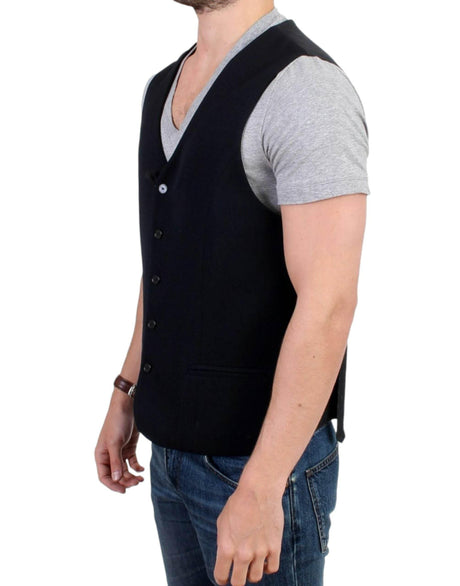 Costume National Black wool blend casual vest - Hilstor