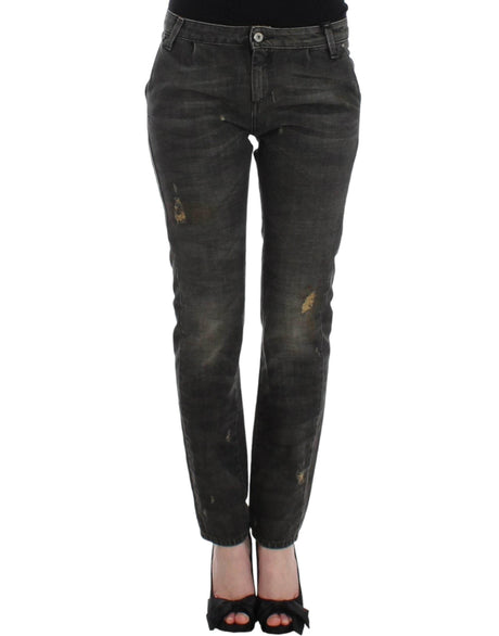 Costume National Gray distressed jeans - Hilstor