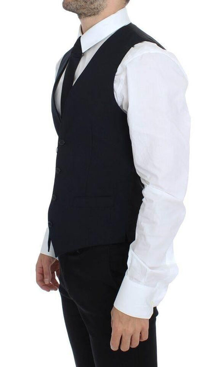 Dolce & Gabbana Blue Wool Formal Dress Vest Gilet - Hilstor