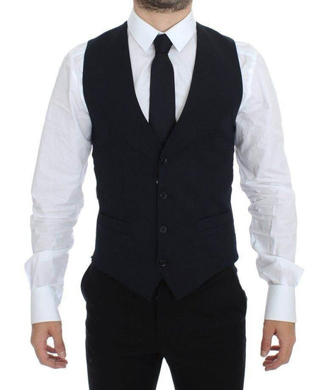 Dolce & Gabbana Blue Wool Formal Dress Vest Gilet - Hilstor