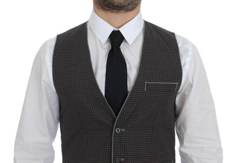 Dolce & Gabbana Gray Polka Dot Dress Vest Gilet Weste - Hilstor