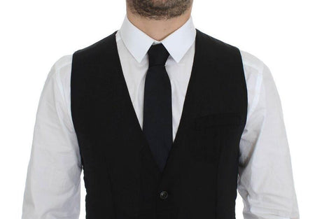 Dolce & Gabbana Black Wool Formal Dress Vest Gilet Jacket - Hilstor