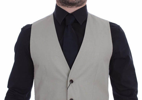 Dolce & Gabbana Beige Silk Blend Dress Formal Vest Gilet - Hilstor