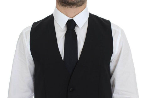 Dolce & Gabbana Black Wool Silk Stretch Dress Vest Blazer - Hilstor