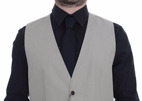 Dolce & Gabbana Beige Cotton Silk Blend Dress Vest Blazer - Hilstor