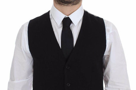 Dolce & Gabbana Black Cotton Dress Vest Blazer Jacket - Hilstor