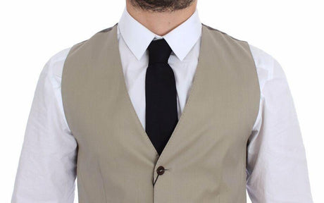 Dolce & Gabbana Beige Cotton Dress Vest Blazer Jacket - Hilstor