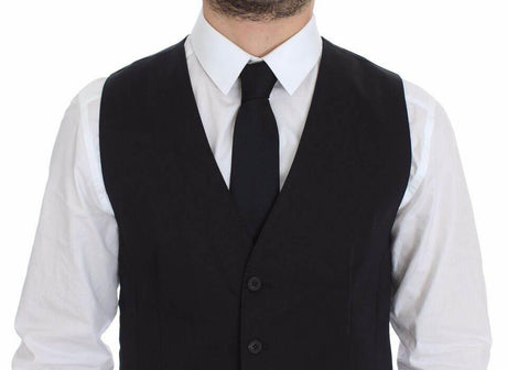 Dolce & Gabbana Blue Cotton Stretch Dress Vest Blazer - Hilstor