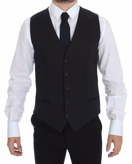 Dolce & Gabbana Blue Cotton Stretch Dress Vest Blazer - Hilstor