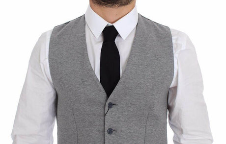 Dolce & Gabbana Gray Cotton Stretch Dress Vest Blazer - Hilstor