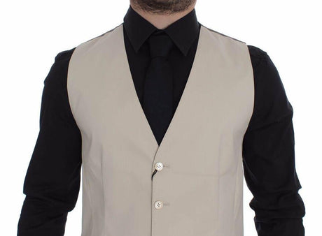 Dolce & Gabbana Beige Cotton Stretch Dress Vest Blazer - Hilstor