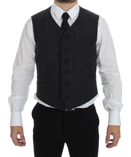 Dolce & Gabbana Gray Wool Blend Vest Gilet Weste - Hilstor