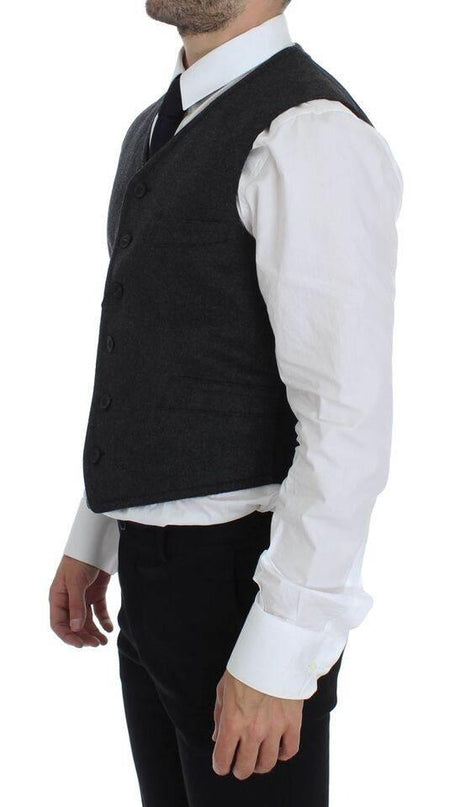 Dolce & Gabbana Gray Wool Blend Vest Gilet Weste - Hilstor