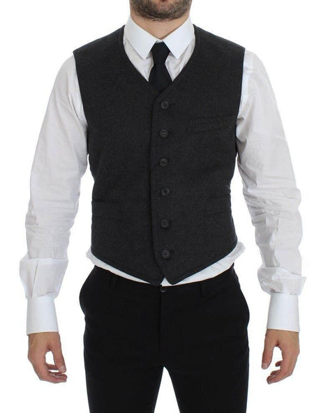 Dolce & Gabbana Gray Wool Blend Vest Gilet Weste - Hilstor