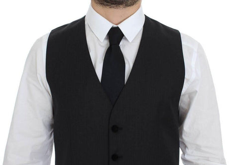 Dolce & Gabbana Gray Wool Formal Dress Vest Gilet Weste - Hilstor