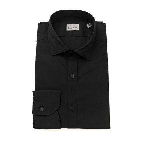 Bagutta Black Cotton Men Shirt - Hilstor