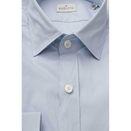 Bagutta Light Blue Cotton Men Shirt - Hilstor