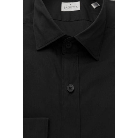 Bagutta Black Cotton Men Shirt - Hilstor